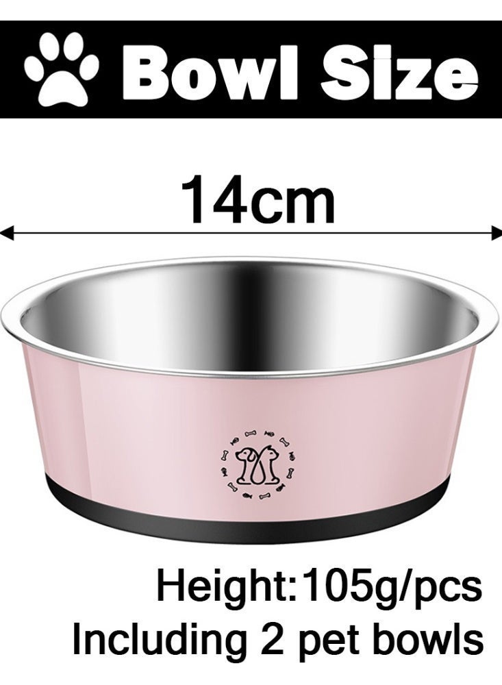 Malaksky Pet Supply Stainless Steel Dog & Cat Food Bowl - Heavy Duty - Stainless Steel, Double Wall Insulated, Non-Slip Elevated Bowl for Medium Small Breed Cat &Dogs, Anti Rust Dishwasher Safe - Image 4